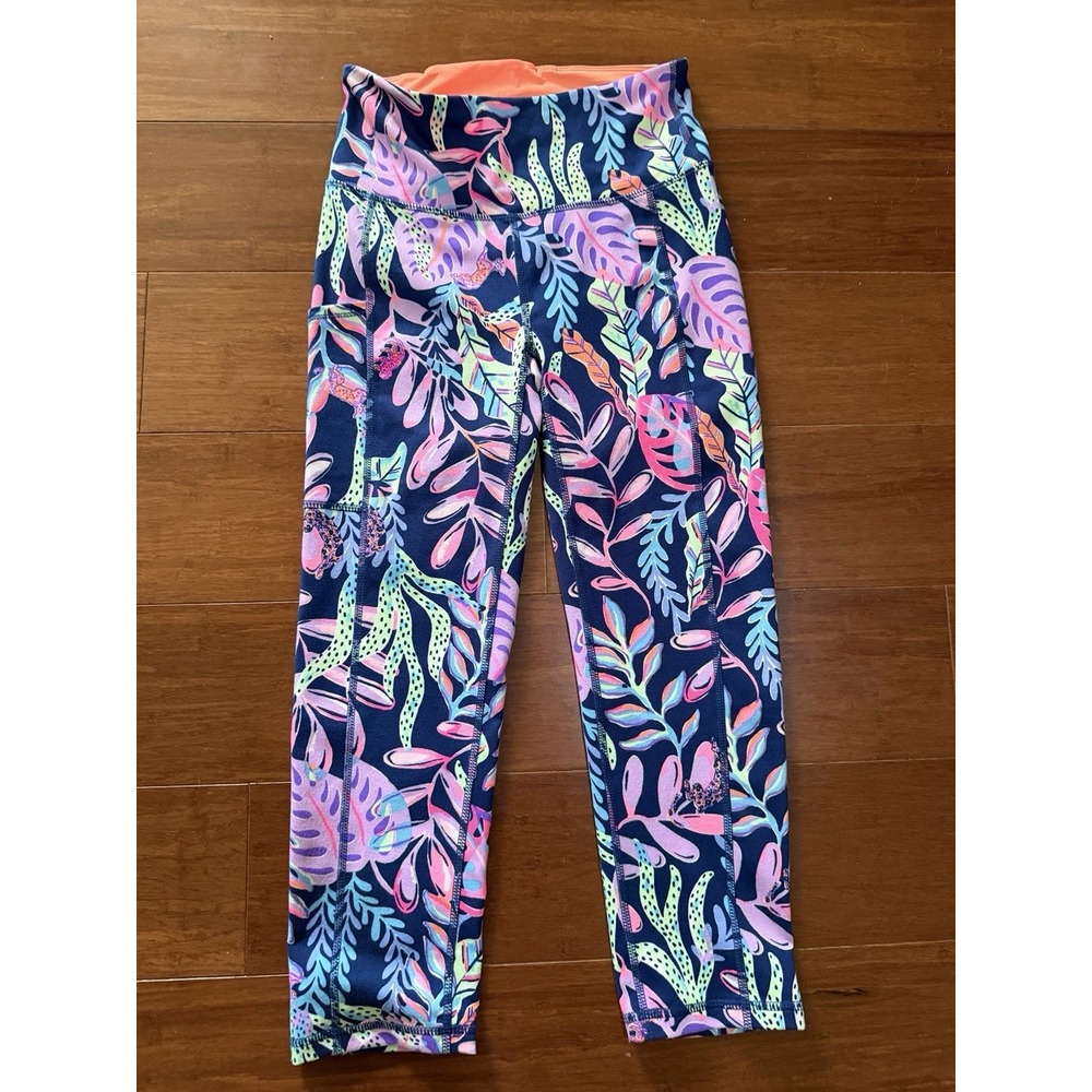 Lilly Pulitzer UPF 50+ Luxletic Weekender Floral High-Rise Crop Leggings Sz XS